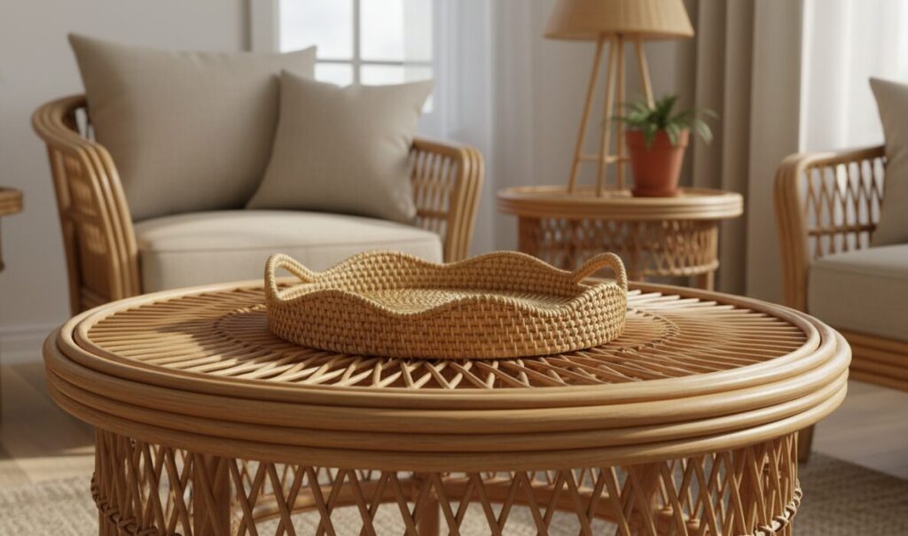 aesthetic rattan tray transform your home with style 5