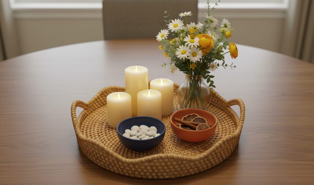 scalloped rattan tray stunning centerpiece for your home 2