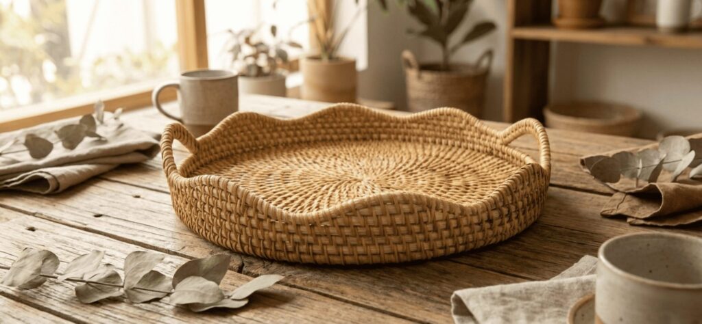 why a rattan bathroom tray is the must have upgrade for a calm, stylish bathroom 02