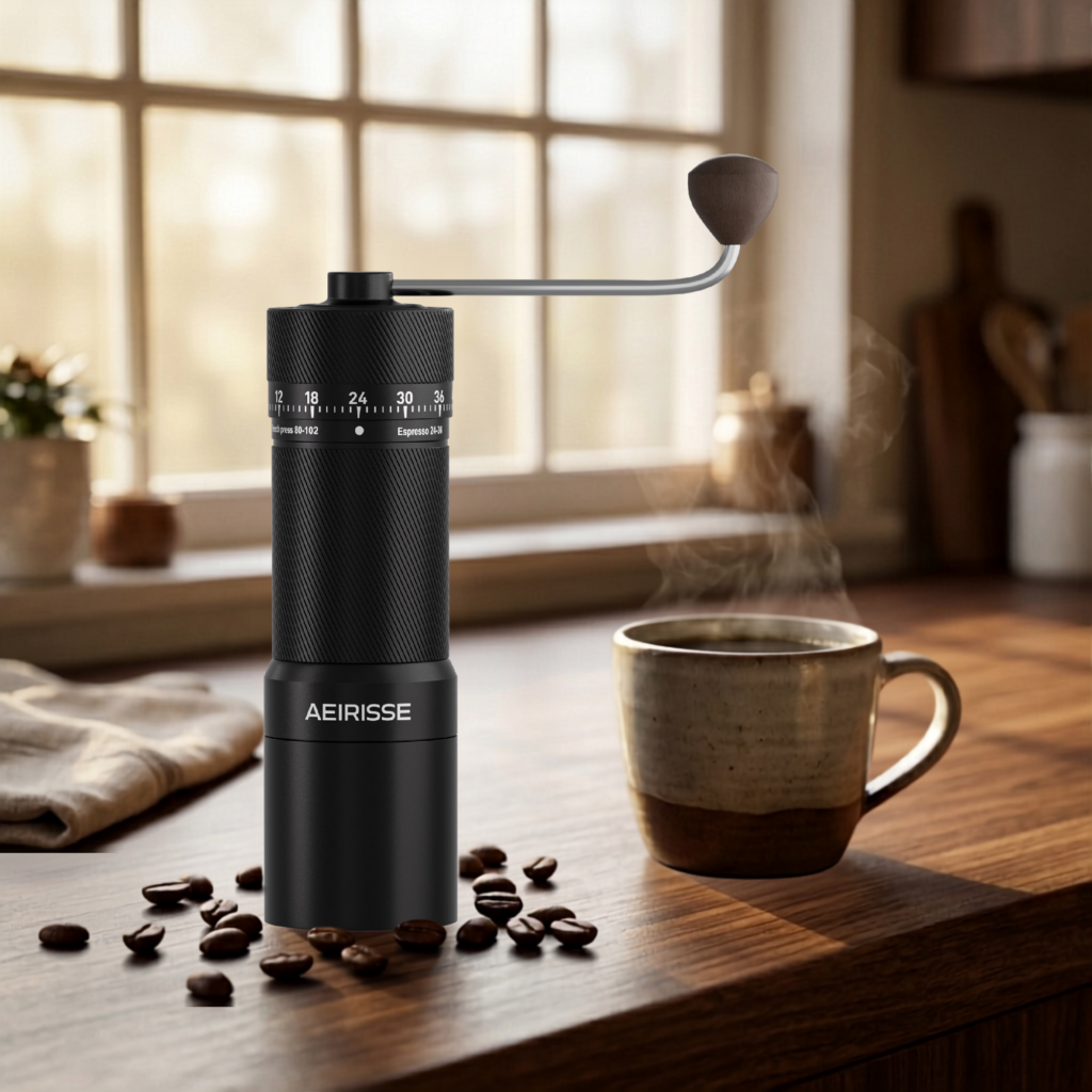 Best Manual Coffee Grinder in 2026: Why the Aeirisse Divellence Leads the Pack best manual coffee grinder flatlay lifestyle