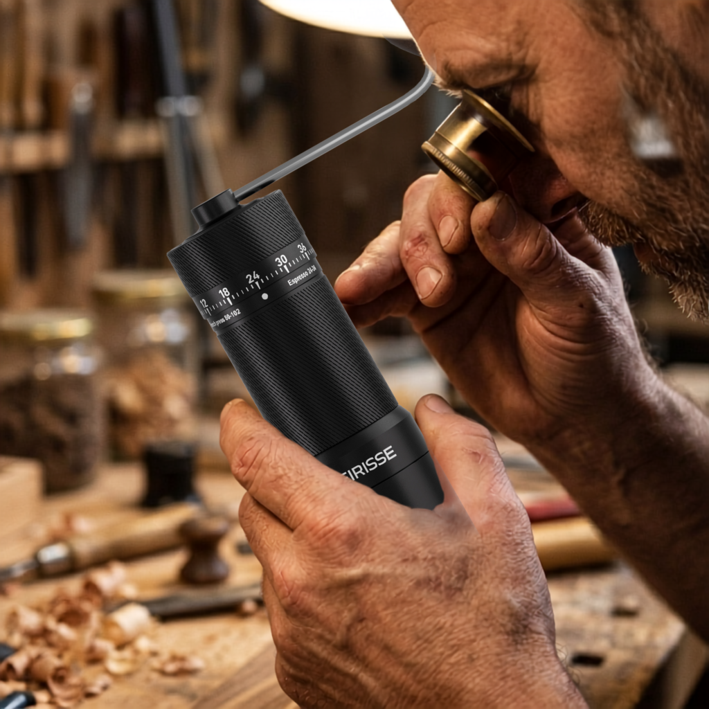 burr coffee grinder watchmaker workshop hero