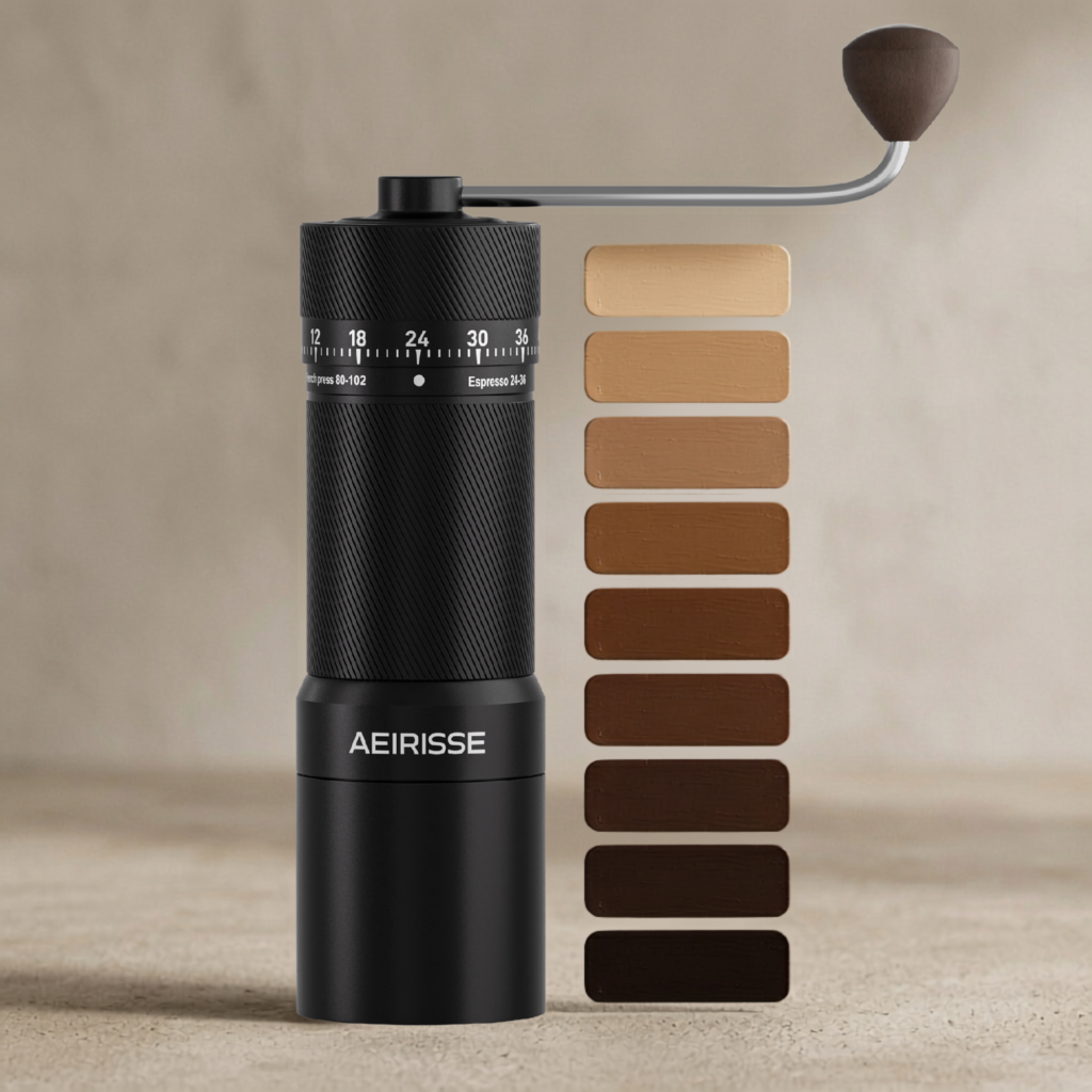 Burr Grinder Coffee: How Grind Size Changes Every Cup burr grinder coffee gradient swatches detail