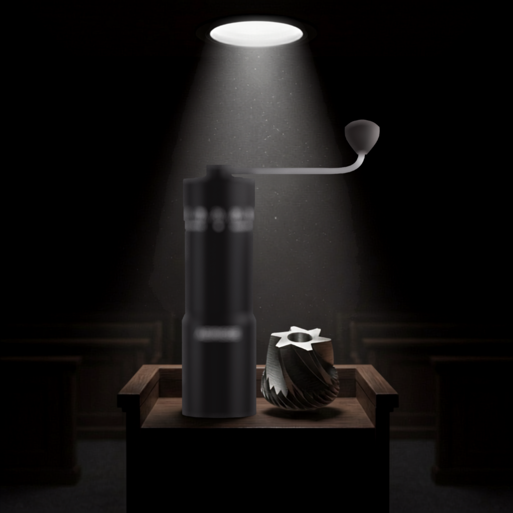 burr grinder testifying in use