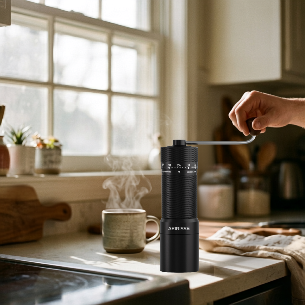 coffee hand grinder quiet morning nook