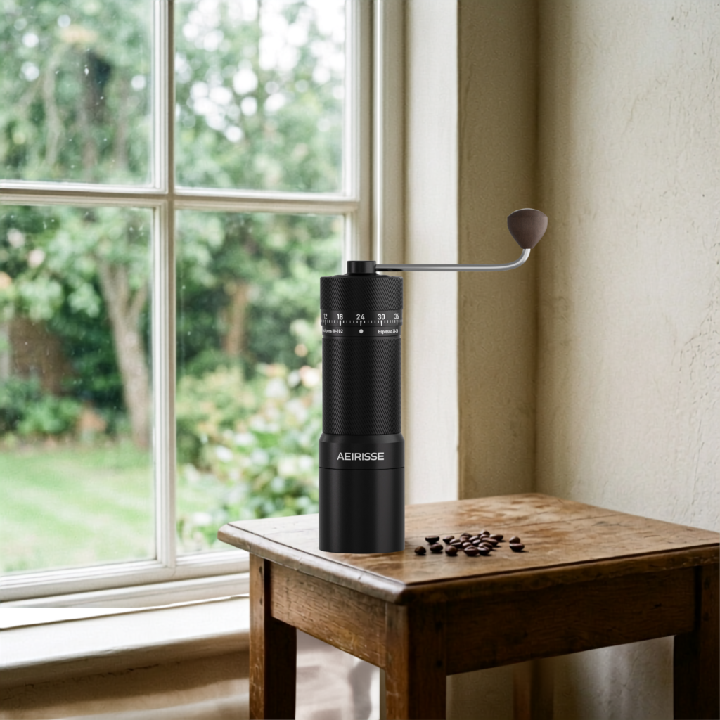 coffee hand grinder relaxed in use