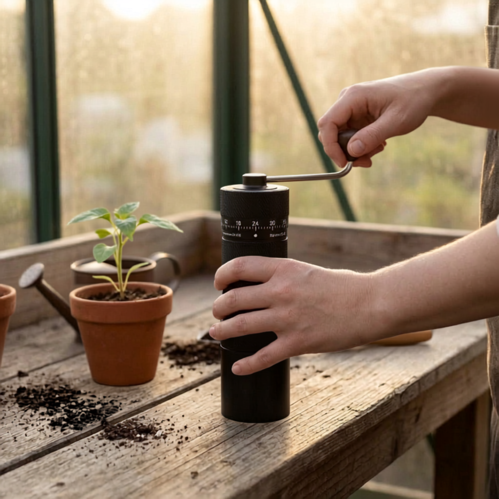 manual burr coffee grinder greenhouse hero